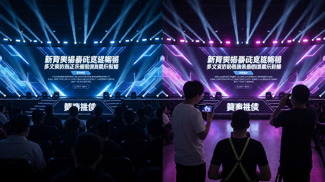 电竞赛事直播现场灯光与舞台效果
